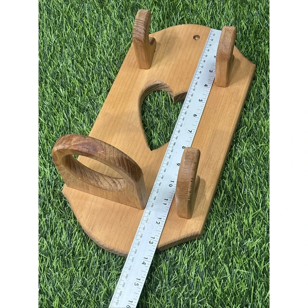 Vintage Wooden Hair Dryer Holder Wall Mount Heart Country Bathroom Organizer